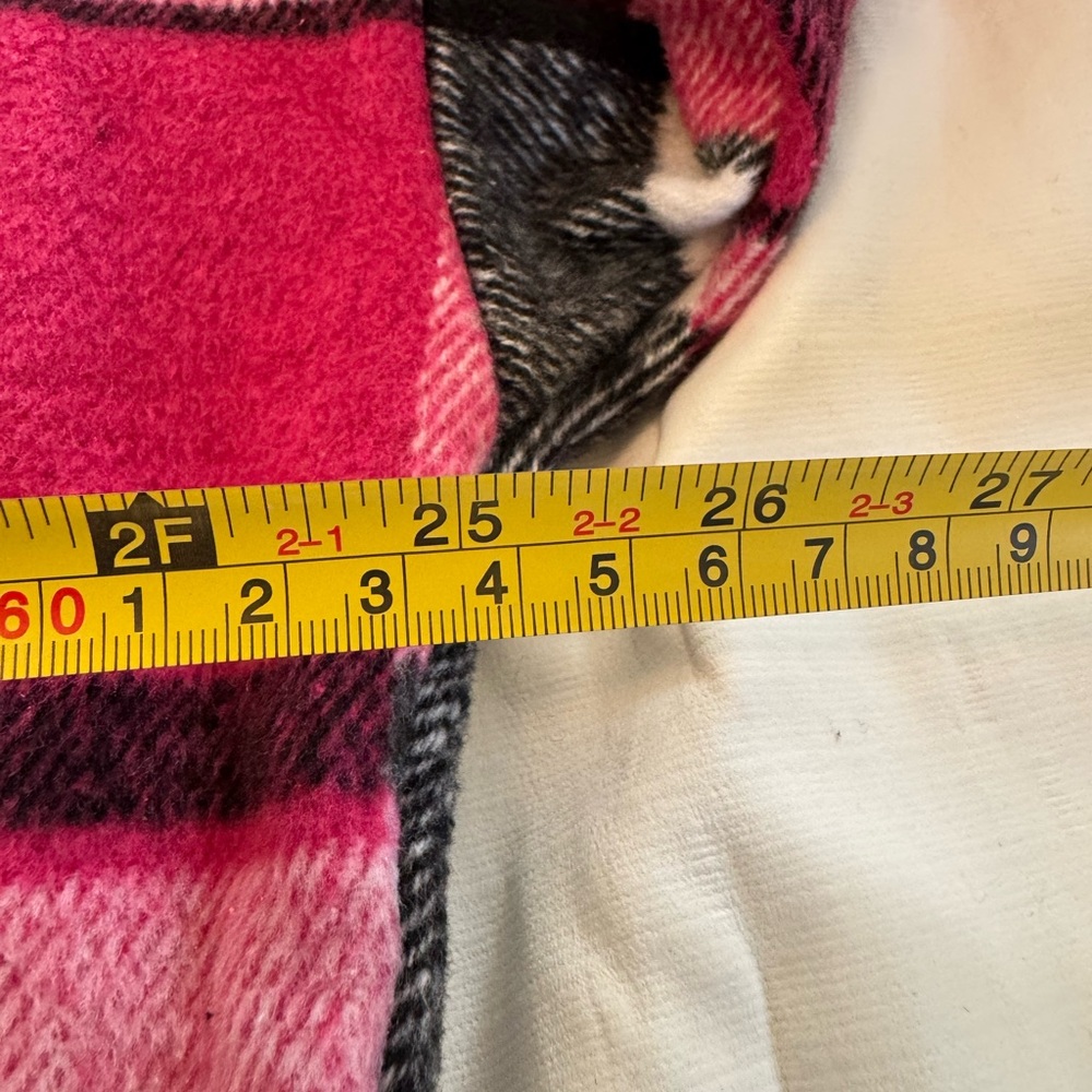 Oversized Plaid Flannel Shacket Hot Pink & Black Checkered Button-Down 2XL - Picture 7 of 11